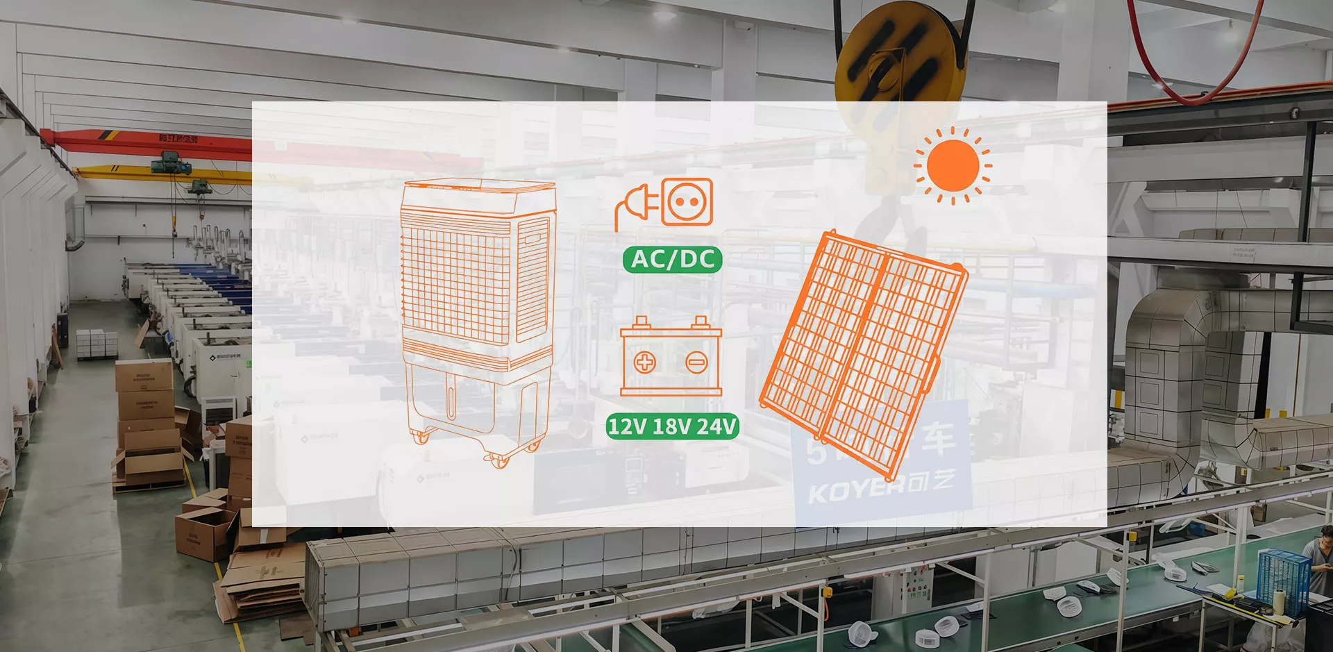 Monarcha 12V AC DC Air Cooler Sale Díreach